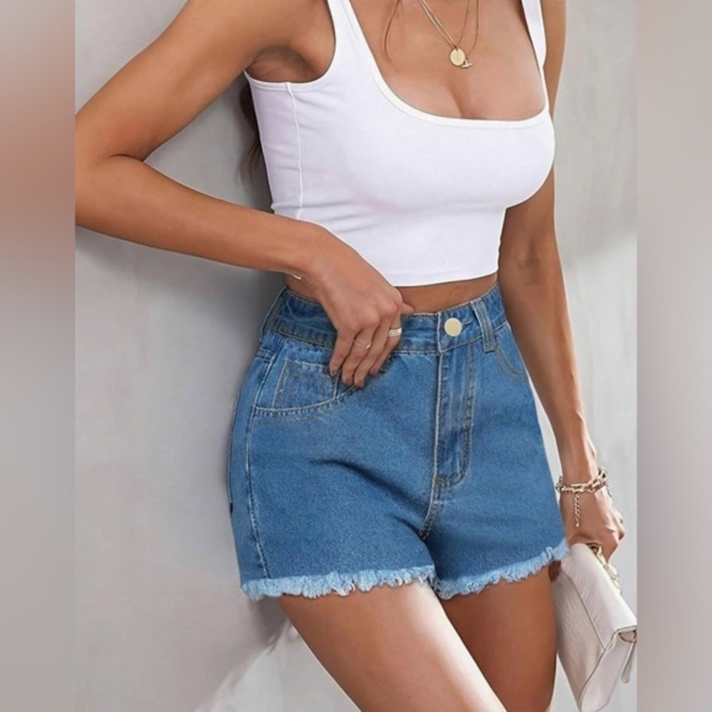 EMMIOL 2025 Jean Shorts for Women Basic Wash Stretchy Solid Denim Summer Y2k